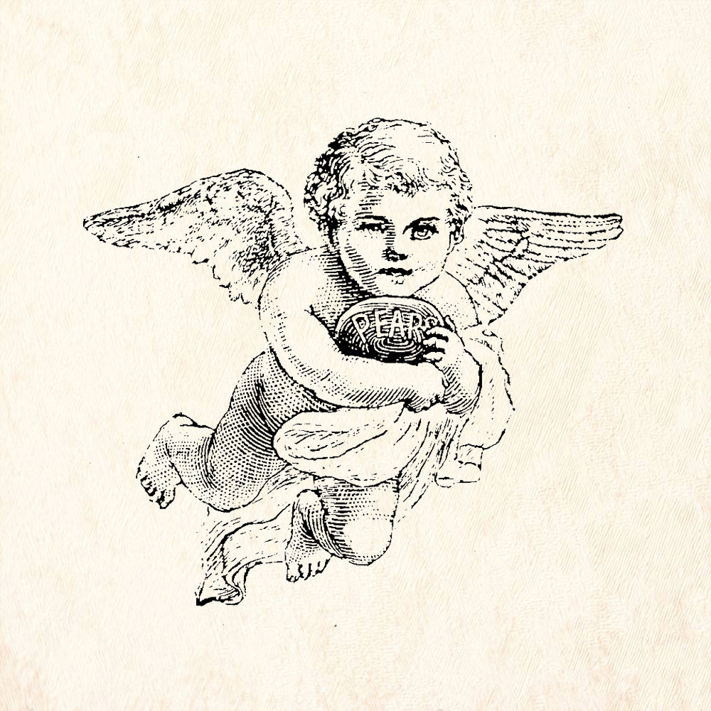 StampaFe Pears Soap Cupid Victorian Cherub Rubber Art Stamp
