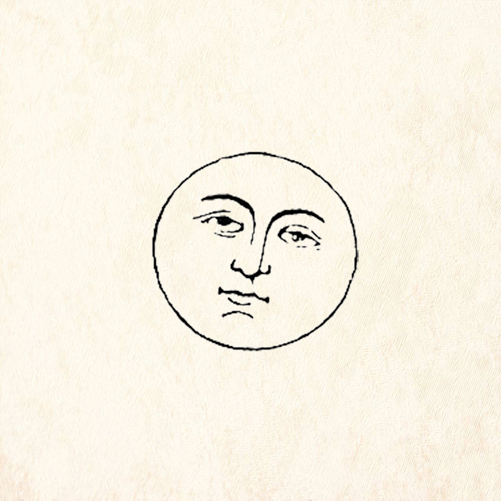 StampaFe Tiny Full Moon Face Rubber Art Stamp