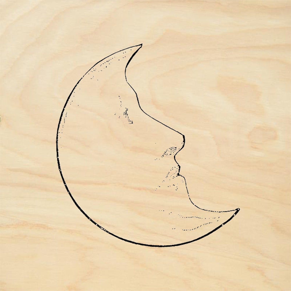 StampaFe Anxious Quarter Moon Rubber Art Stamp