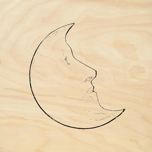 StampaFe Anxious Quarter Moon Rubber Art Stamp