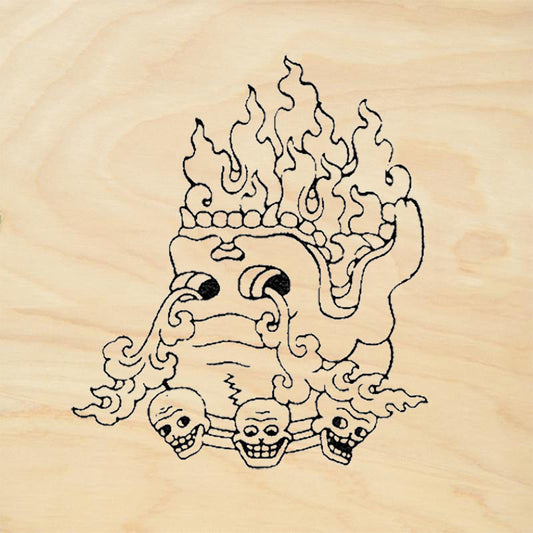 StampaFe Tibetan Flaming Skull Rubber Art Stamp