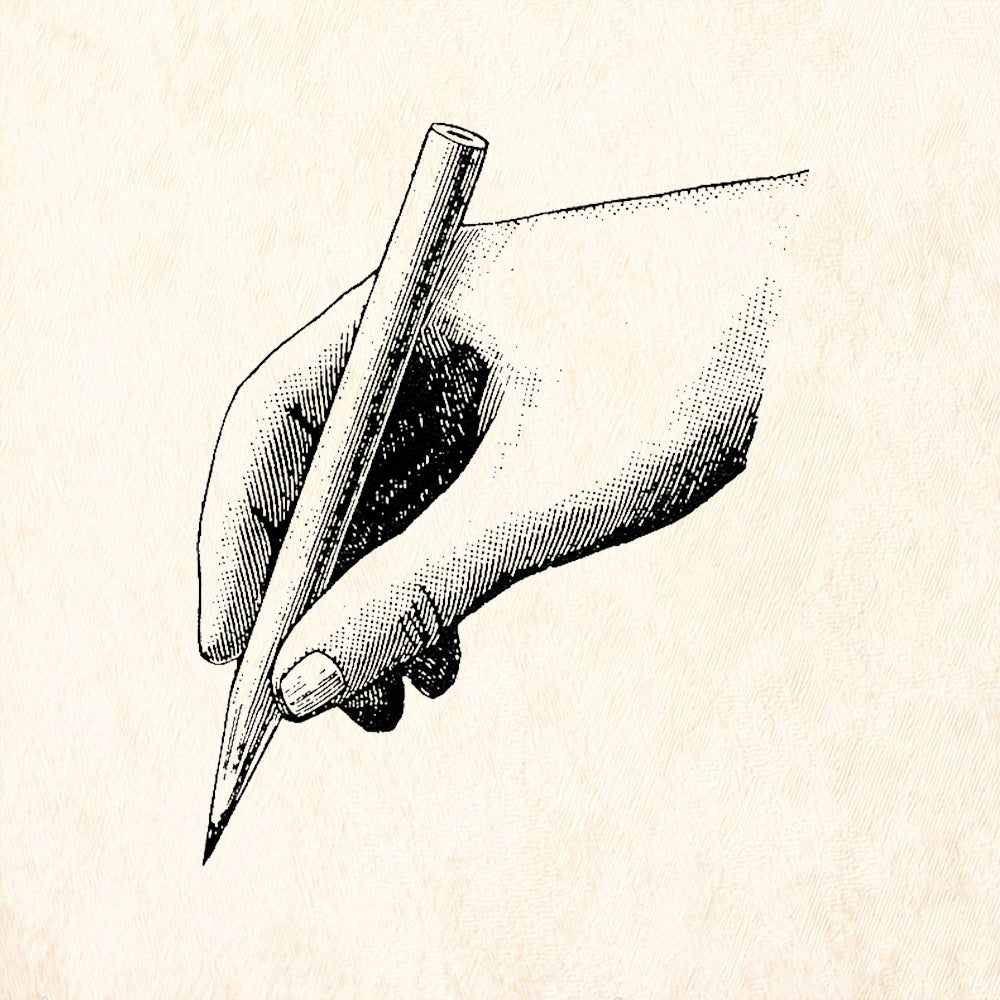 StampaFe Hand with Pencil Rubber Art Stamp