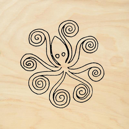 StampaFe Octopus Curly Rubber Art Stamp
