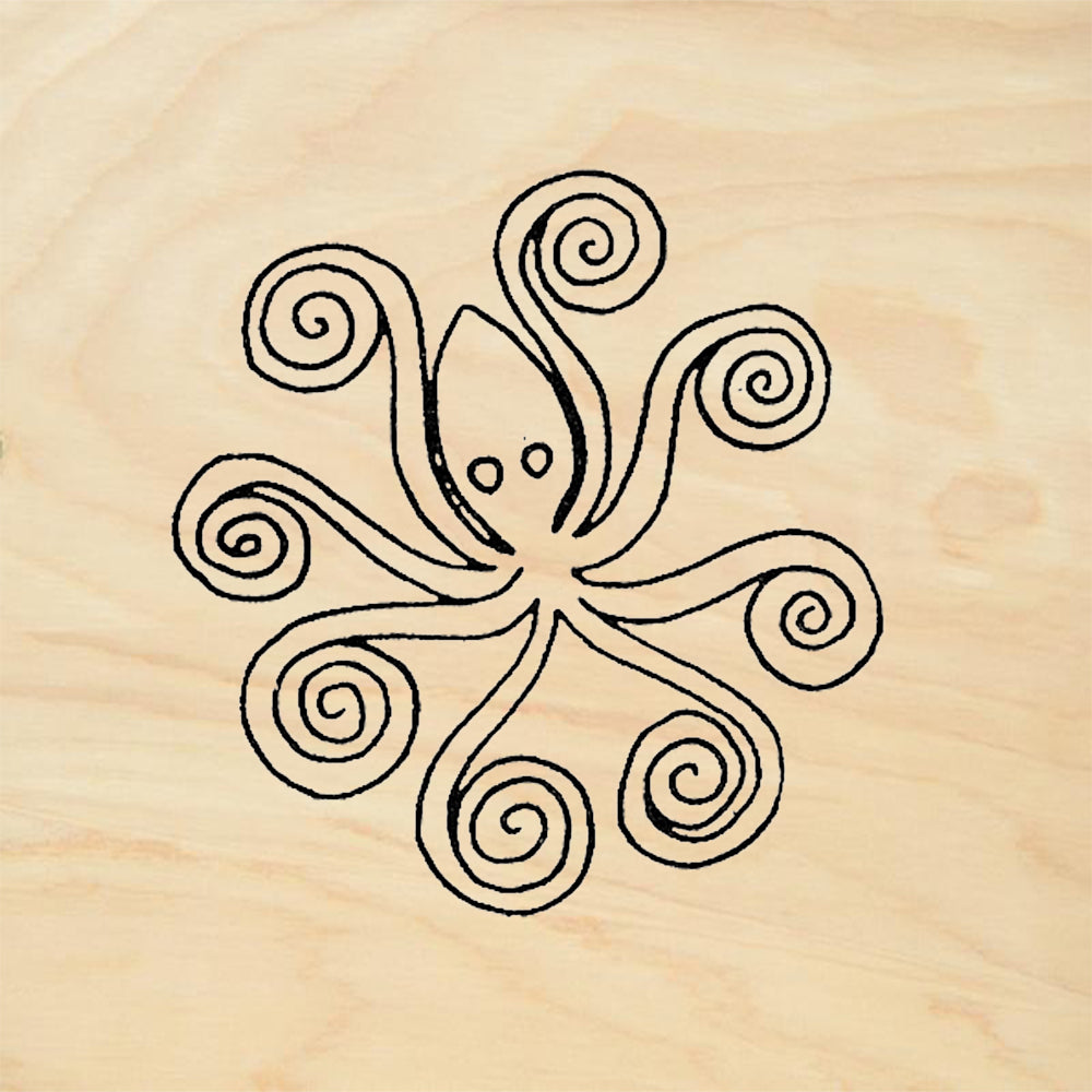 StampaFe Curly Octopus Rubber Art Stamp