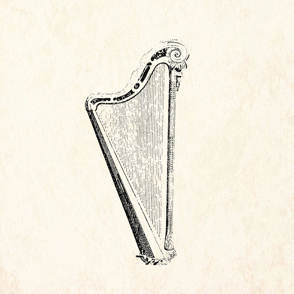 StampaFe Large Harp Rubber Art Stamp