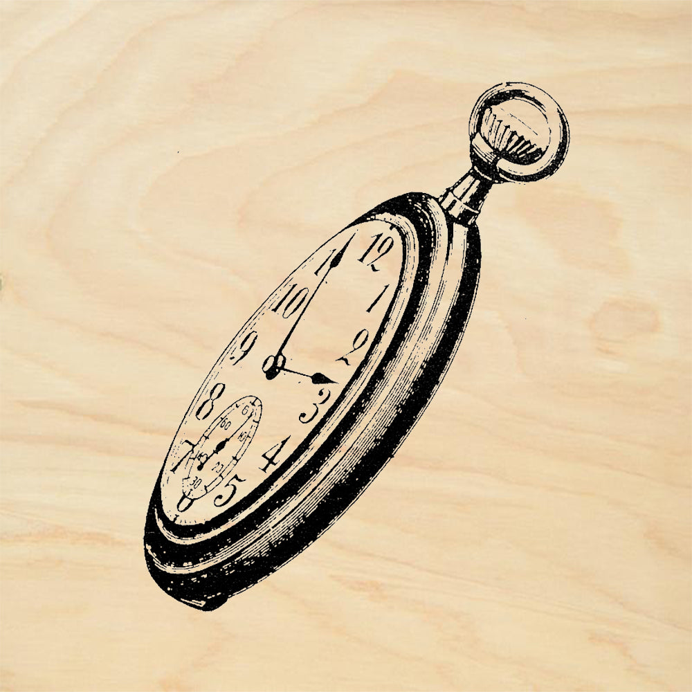 StampaFe Side View Pocket Watch Rubber Art Stamp
