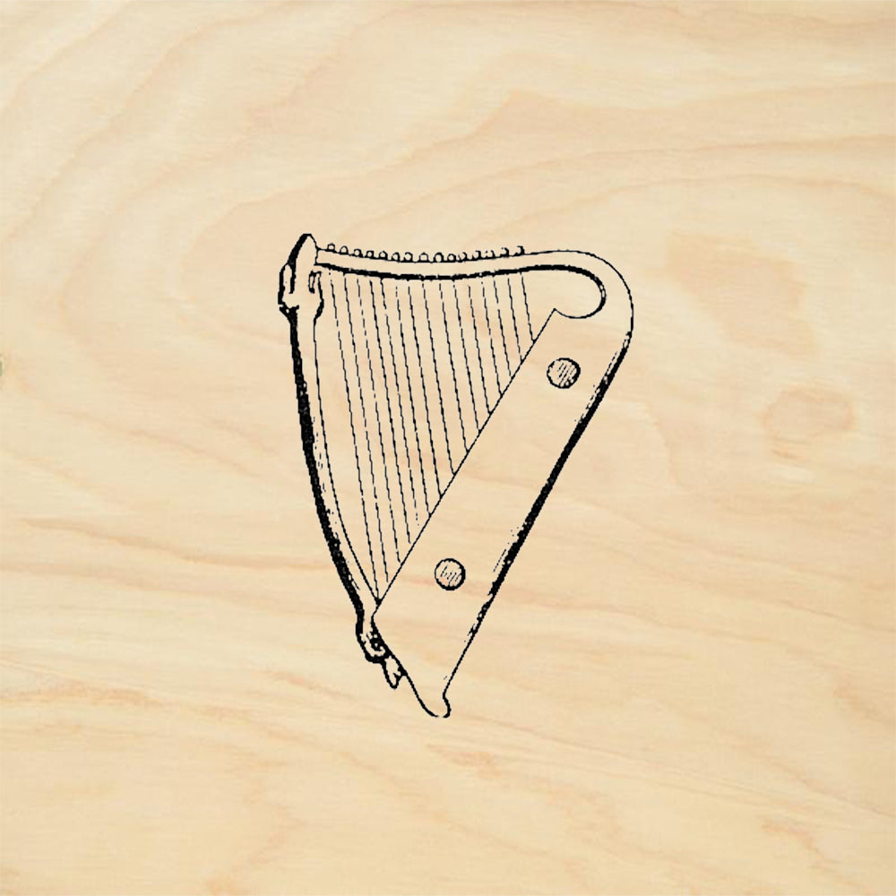 StampaFe Lap Harp Small Rubber Art Stamp