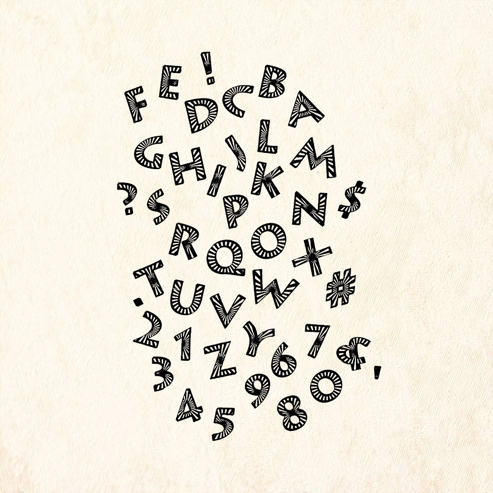 StampaFe Radial Greco Alphabet Cling Rubber Art Stamp