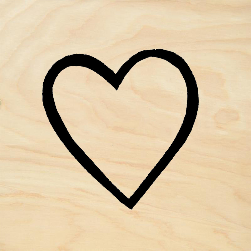 StampaFe Large Hand Carved Heart Rubber Art Stamp
