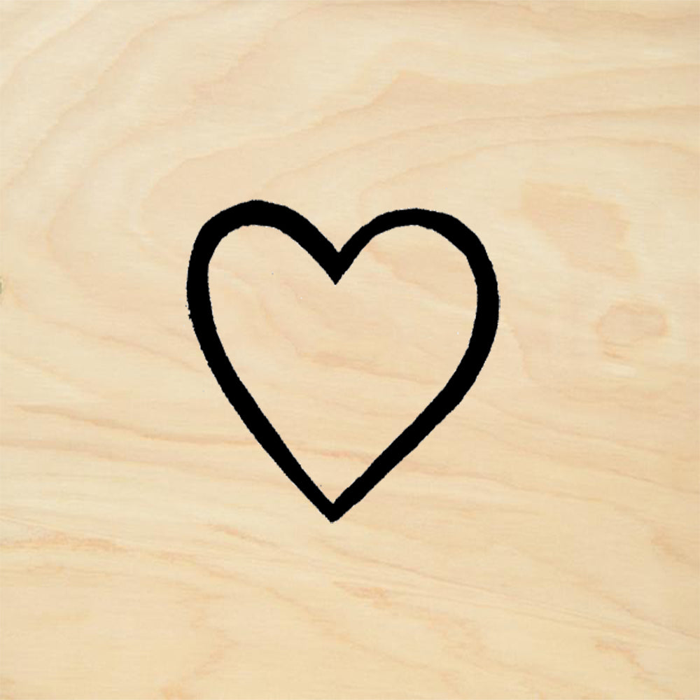 StampaFe Small Hand Carved Heart Rubber Art Stamp