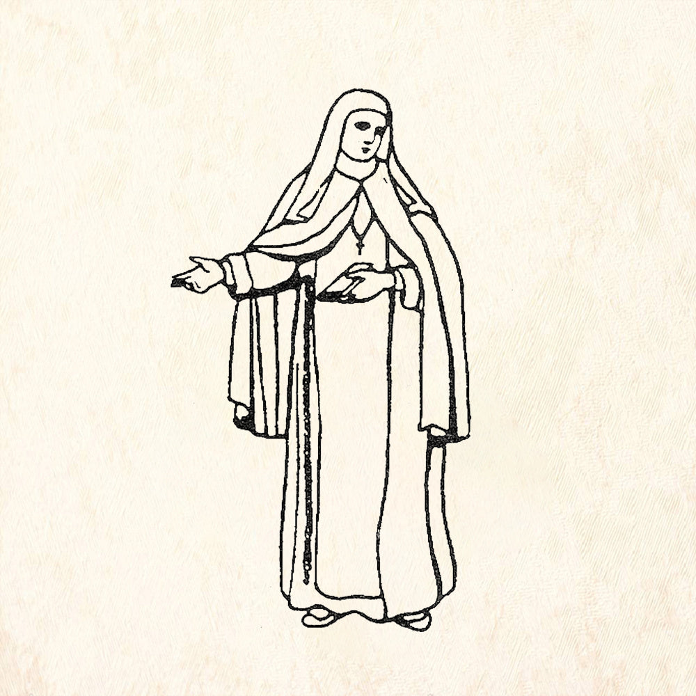 StampaFe Nun Showing Standing Figure Rubber Art Stamp