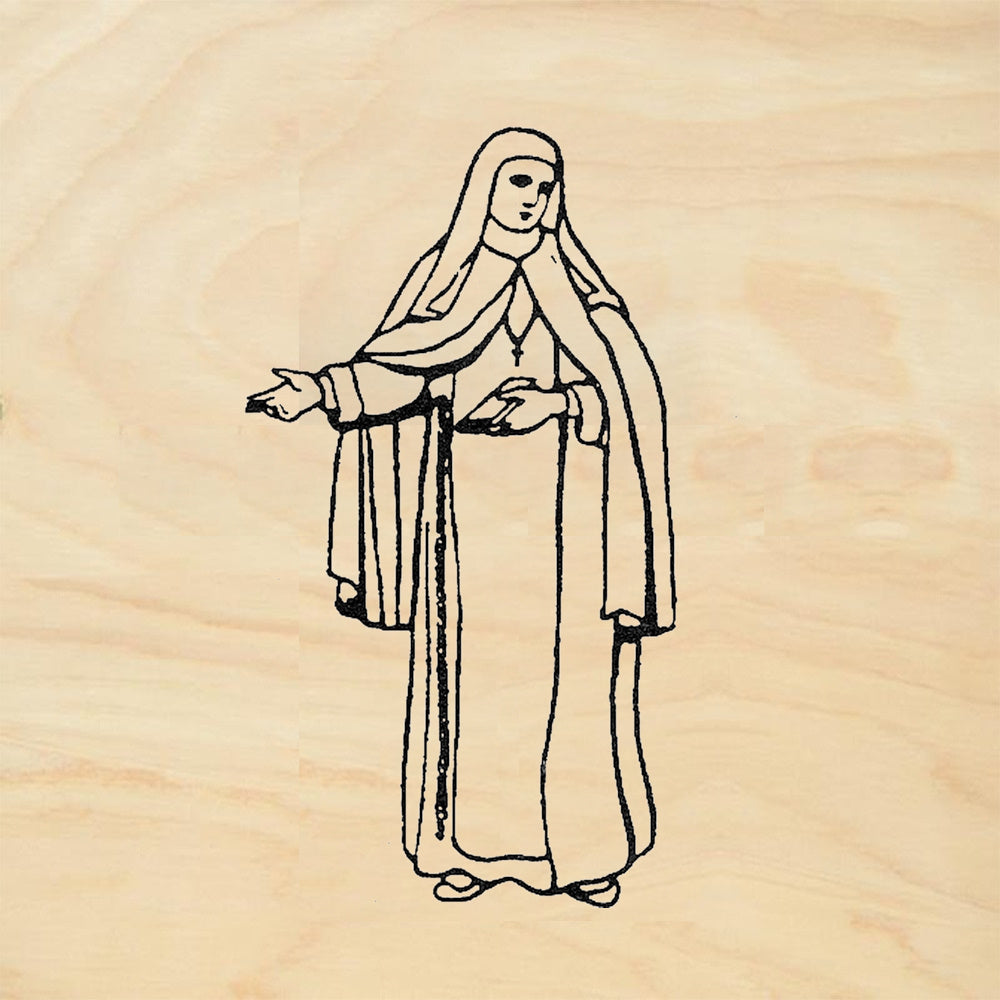 StampaFe Nun Showing Standing Figure Rubber Art Stamp