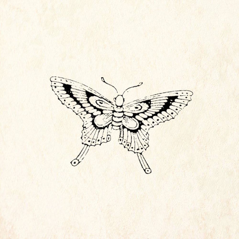 StampaFe Chinese Butterfly Rubber Art Stamp