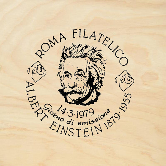 StampaFe Albert Einstein Roma Filatelico 1979 Postmark Rubber Art Stamp
