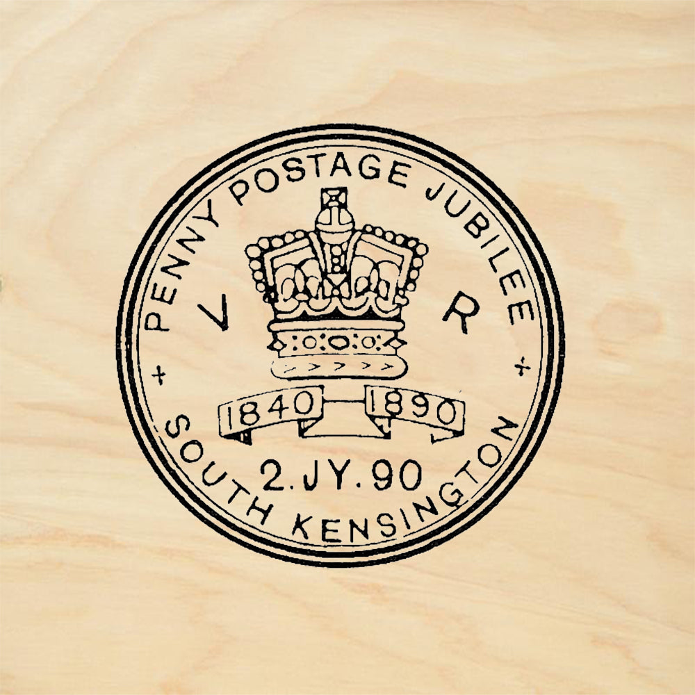 StampaFe Penny Postage Jubilee 1840-1890 Crown VR Postmark Rubber Art Stamp