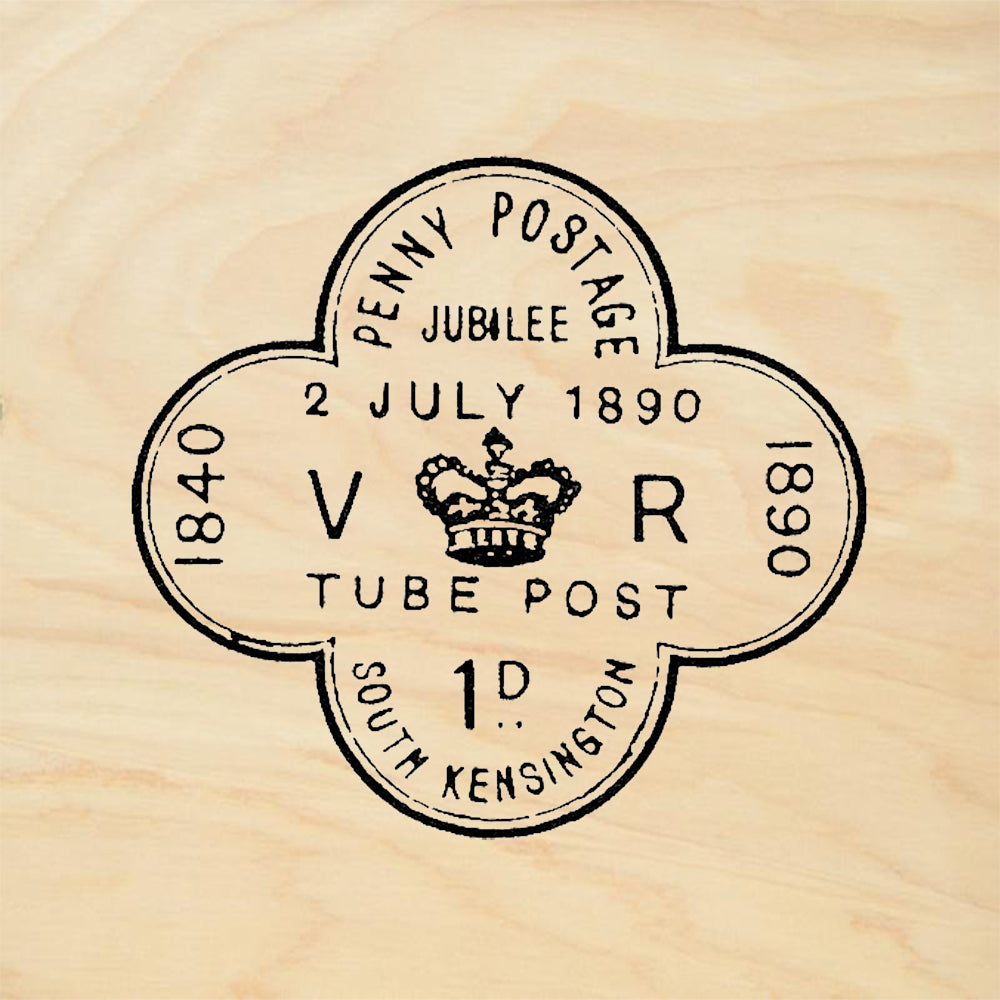 StampaFe Penny Postage Jubilee Tube Post 1890 Postmark Rubber Art Stamp