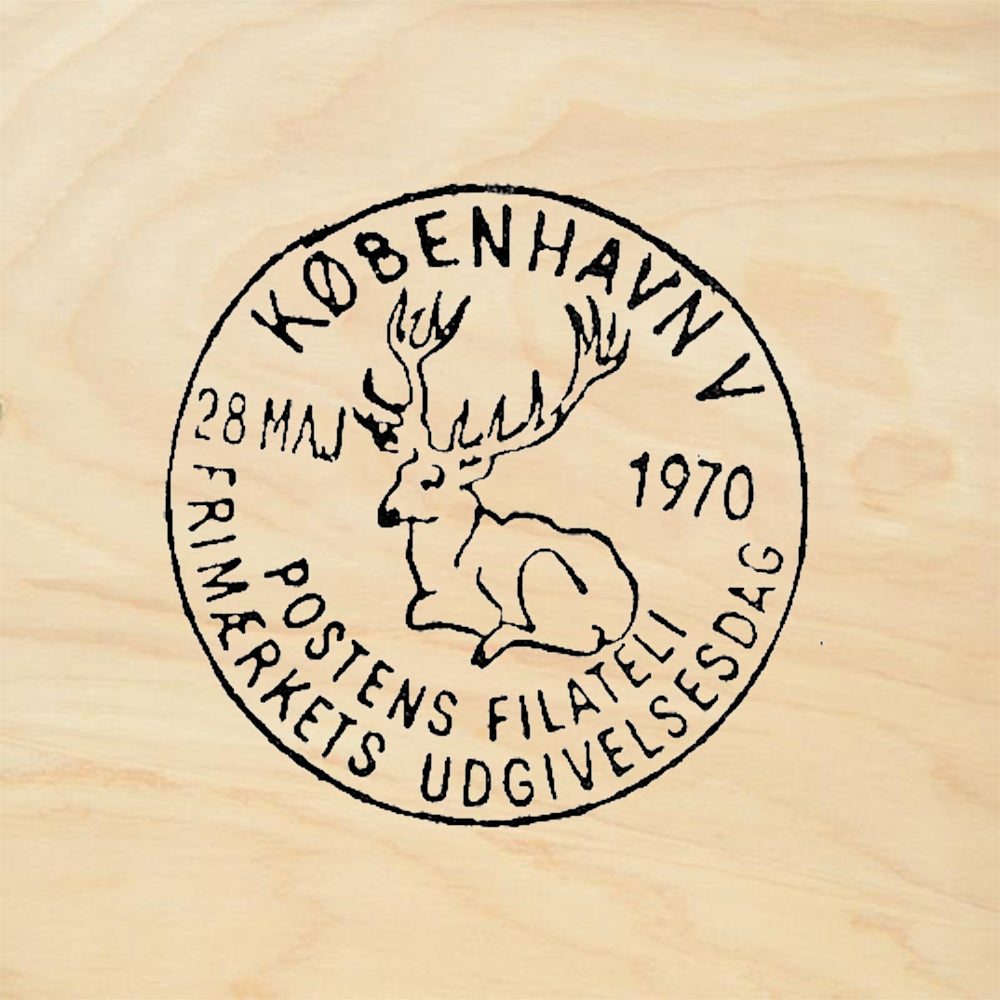 StampaFe Kobenhavn 1970 Stag Deer Postmark Rubber Art Stamp