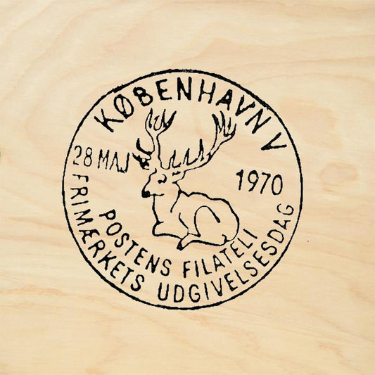 StampaFe Kobenhavn 1970 Stag Deer Postmark Rubber Art Stamp