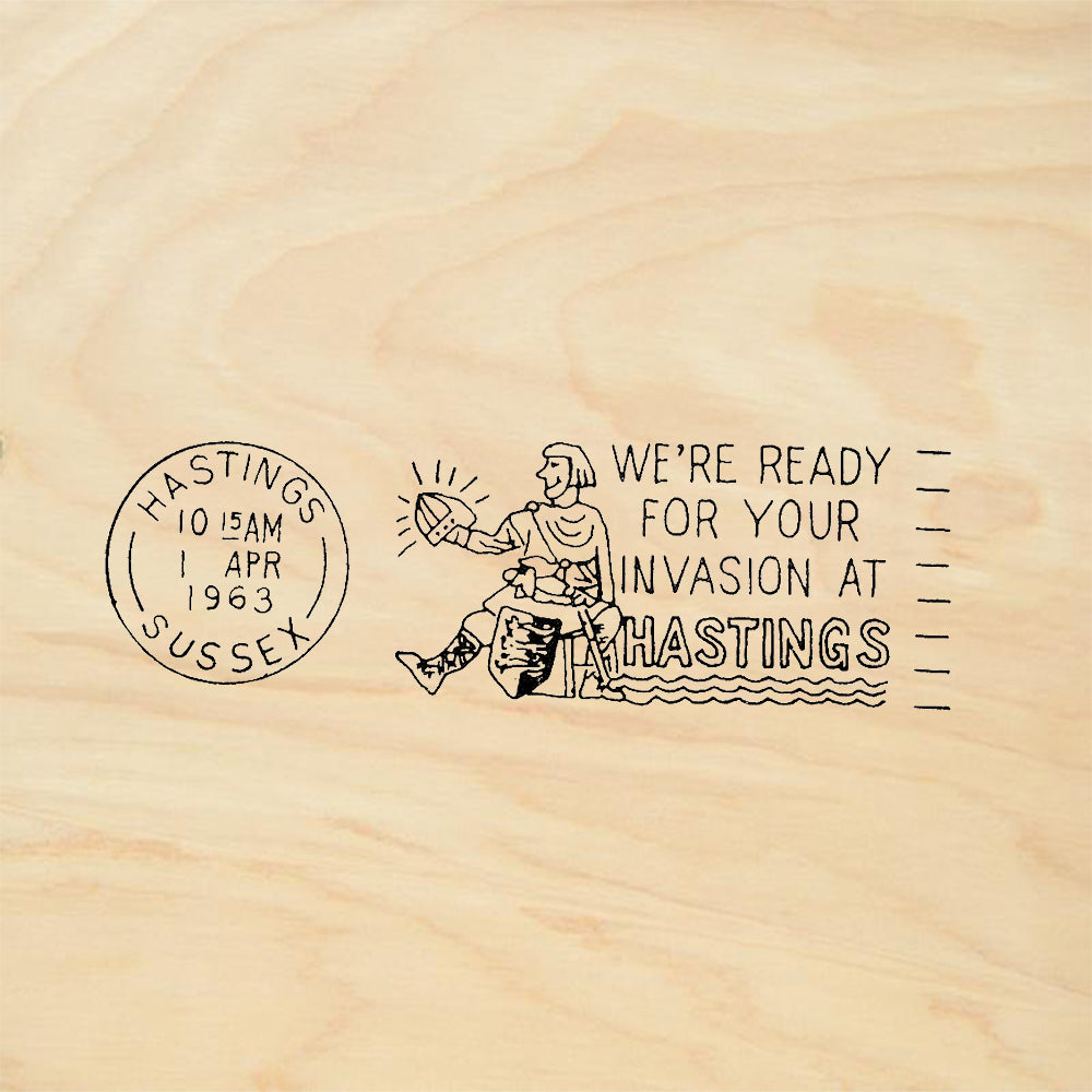 StampaFe Hastings Postmark 1963 Vintage Rubber Art Stamp