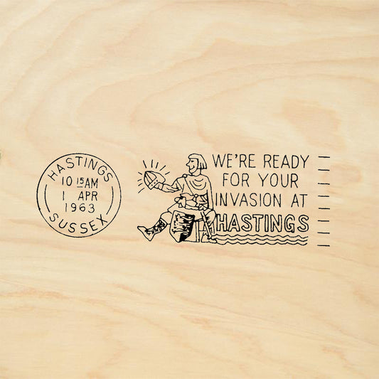 StampaFe Hastings Postmark 1963 Vintage Rubber Art Stamp