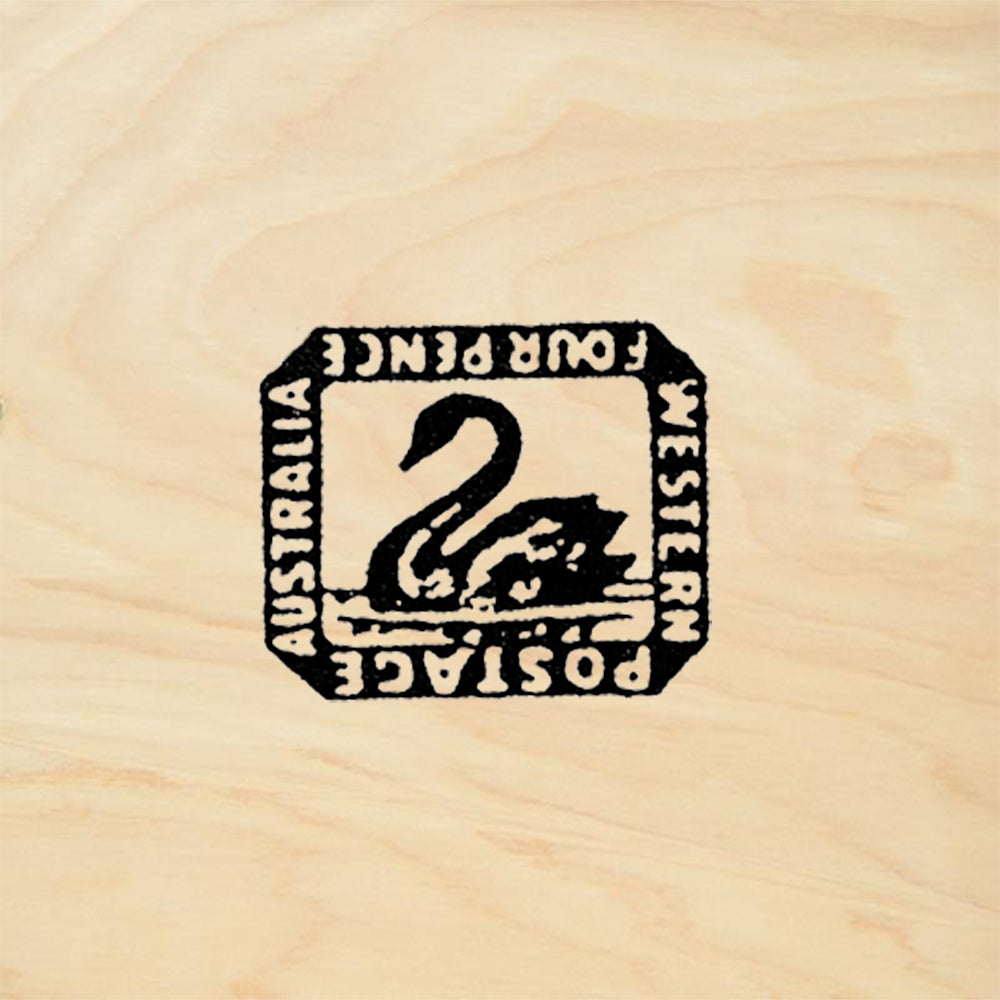 StampaFe Australian Four Pence Postmark Vintage Rubber Art Stamp