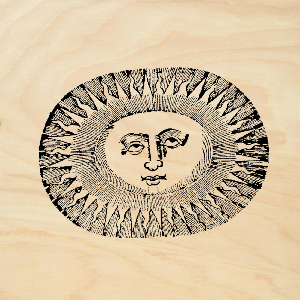 StampaFe Oval Sun Celestial Vintage Rubber Art Stamp