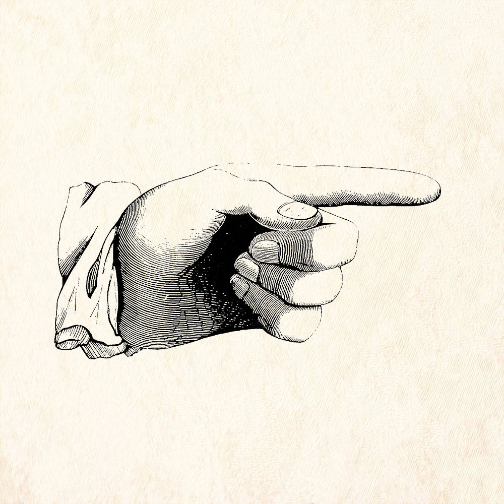 StampaFe Pointing Finger Right Rubber Art Stamp