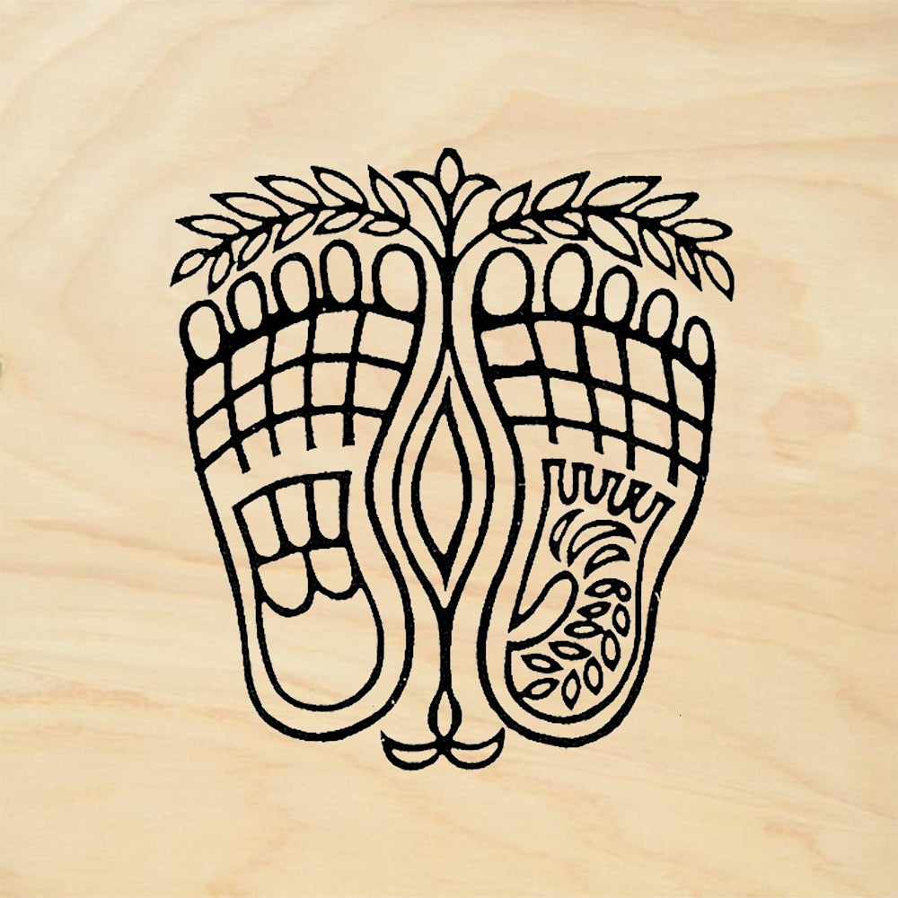 StampaFe Buddha's Footprints Spiritual Mixed Media Rubber Art Stamp
