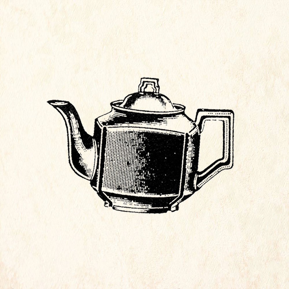 StampaFe Black Teapot Rubber Art Stamp