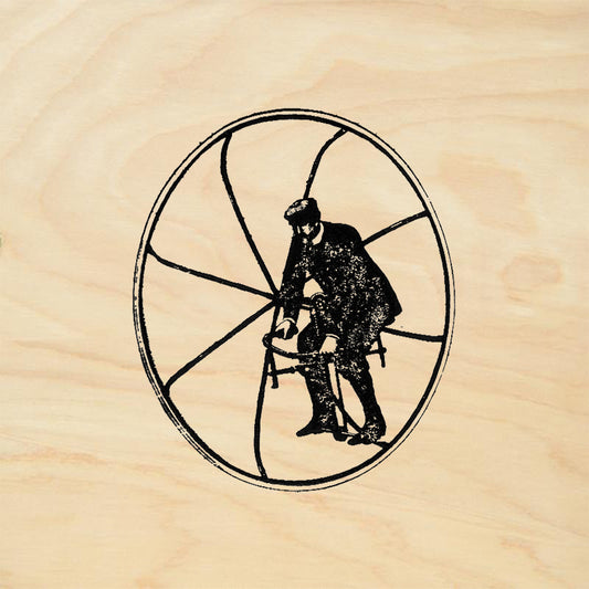 StampaFe Man in Wheel Vintage Mixed Media Rubber Art Stamp