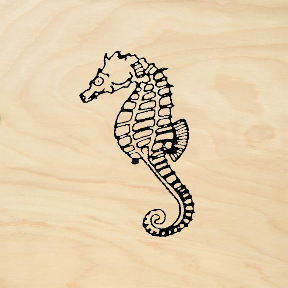 StampaFe Large Left-Facing Seahorse Rubber Art Stamp