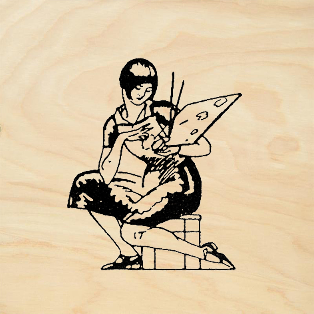 StampaFe Tante Karen Retro Cyclist Rubber Art Stamp