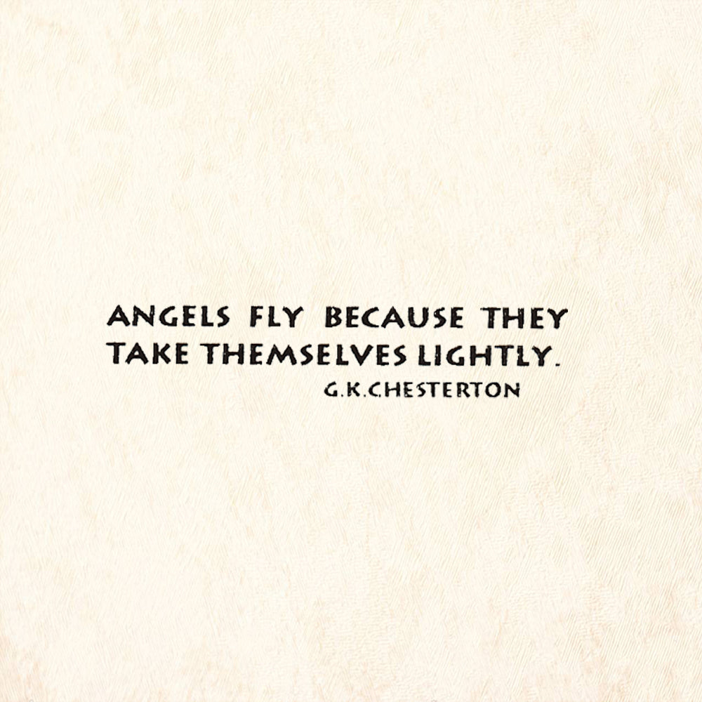 StampaFe Angels Fly Small GK Chesterton Quote Rubber Art Stamp
