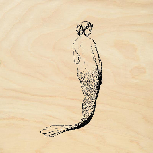StampaFe Mermaid Back Mythological Mixed Media Rubber Art Stamp
