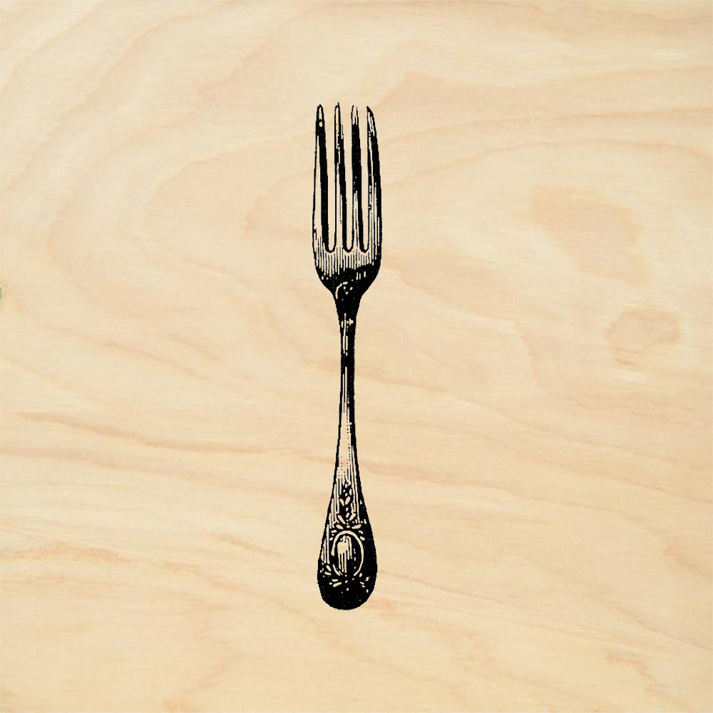 StampaFe Fork Vintage Kitchen Mixed Media Rubber Art Stamp