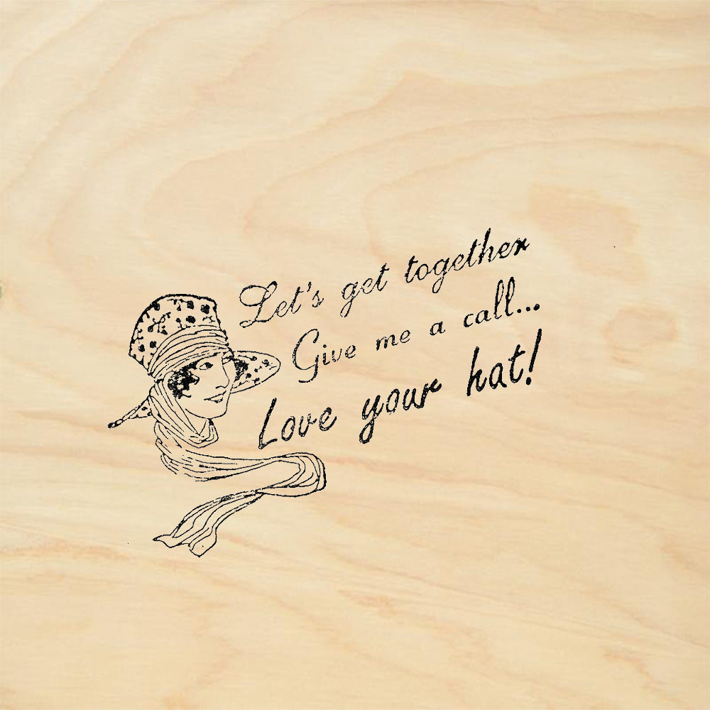 StampaFe Love Your Hat Retro Lady Rubber Art Stamp
