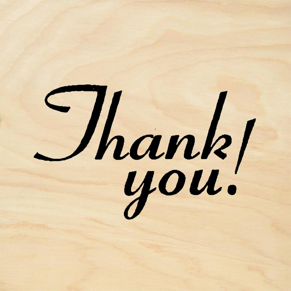 StampaFe Thank You Script Card Making Rubber Art Stamp