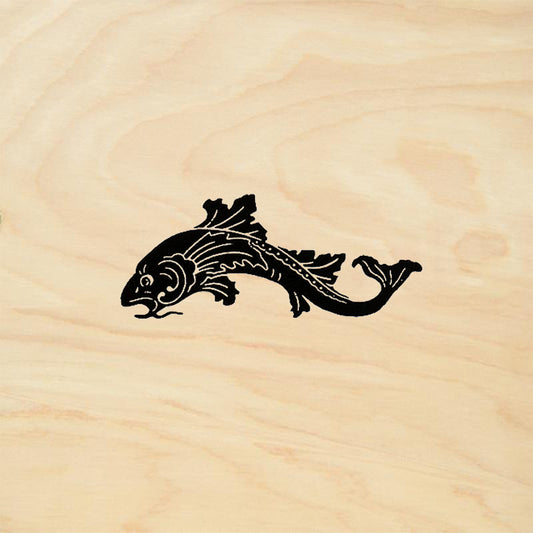 StampaFe Carp Left Nature Mixed Media Rubber Art Stamp