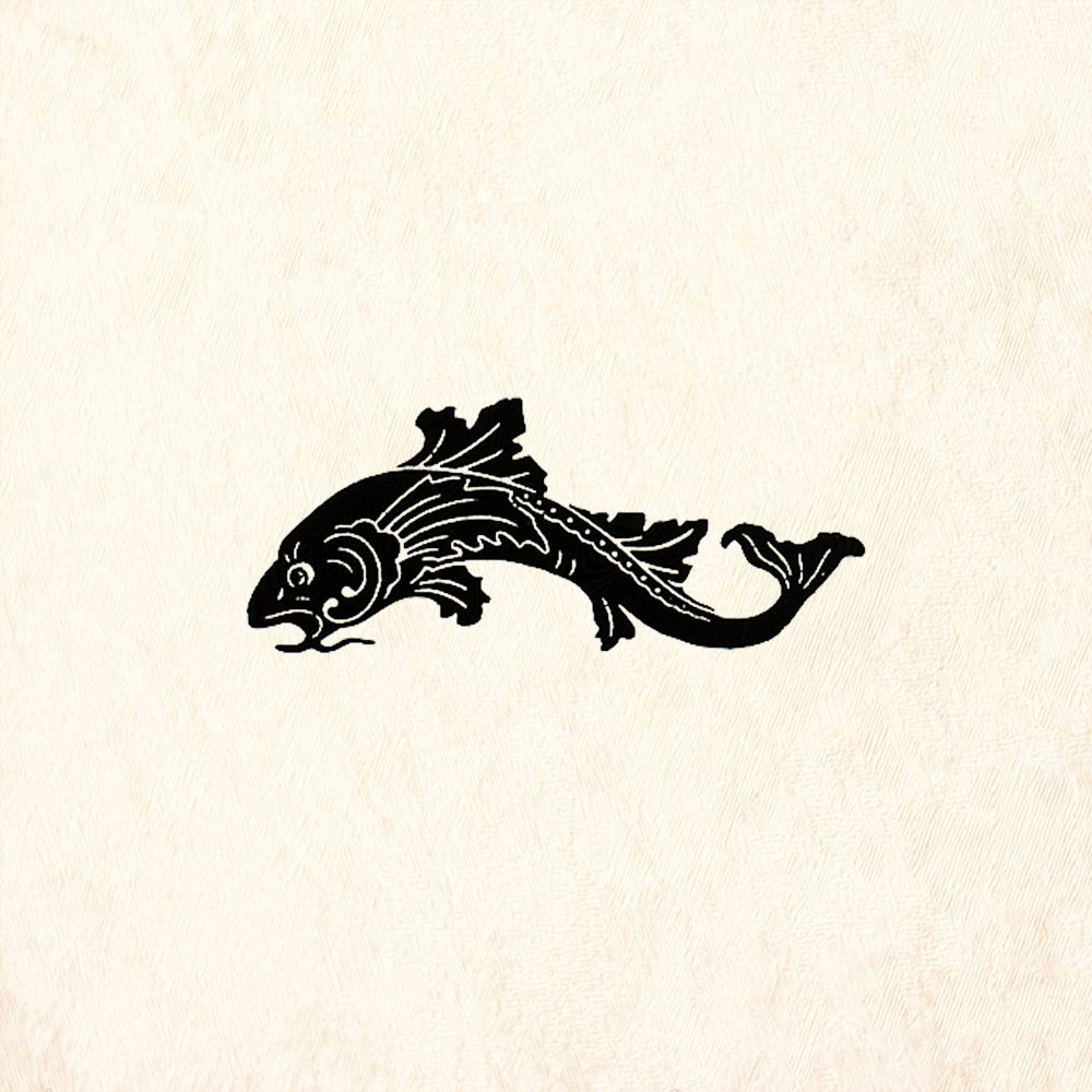 StampaFe Carp Left Nature Mixed Media Rubber Art Stamp