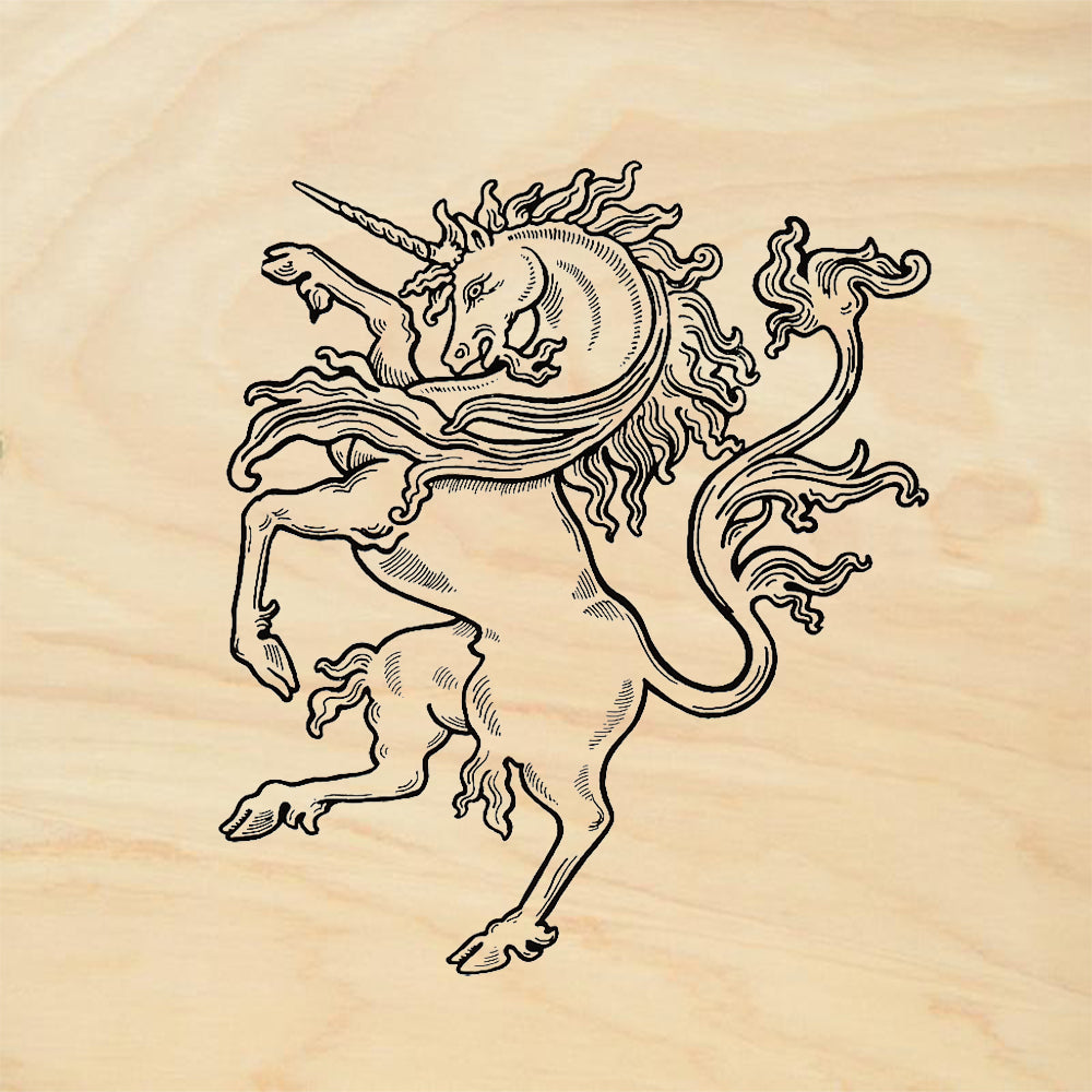 StampaFe Unicorn Large Heraldic Fantasy Rubber Art Stamp
