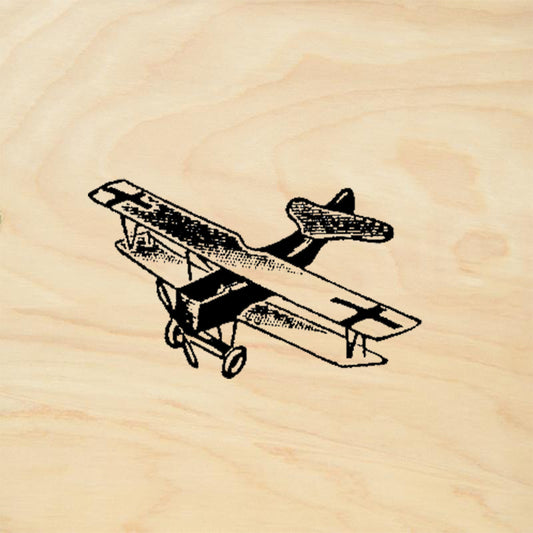 StampaFe Biplane Vintage Aviation Mixed Media Rubber Art Stamp