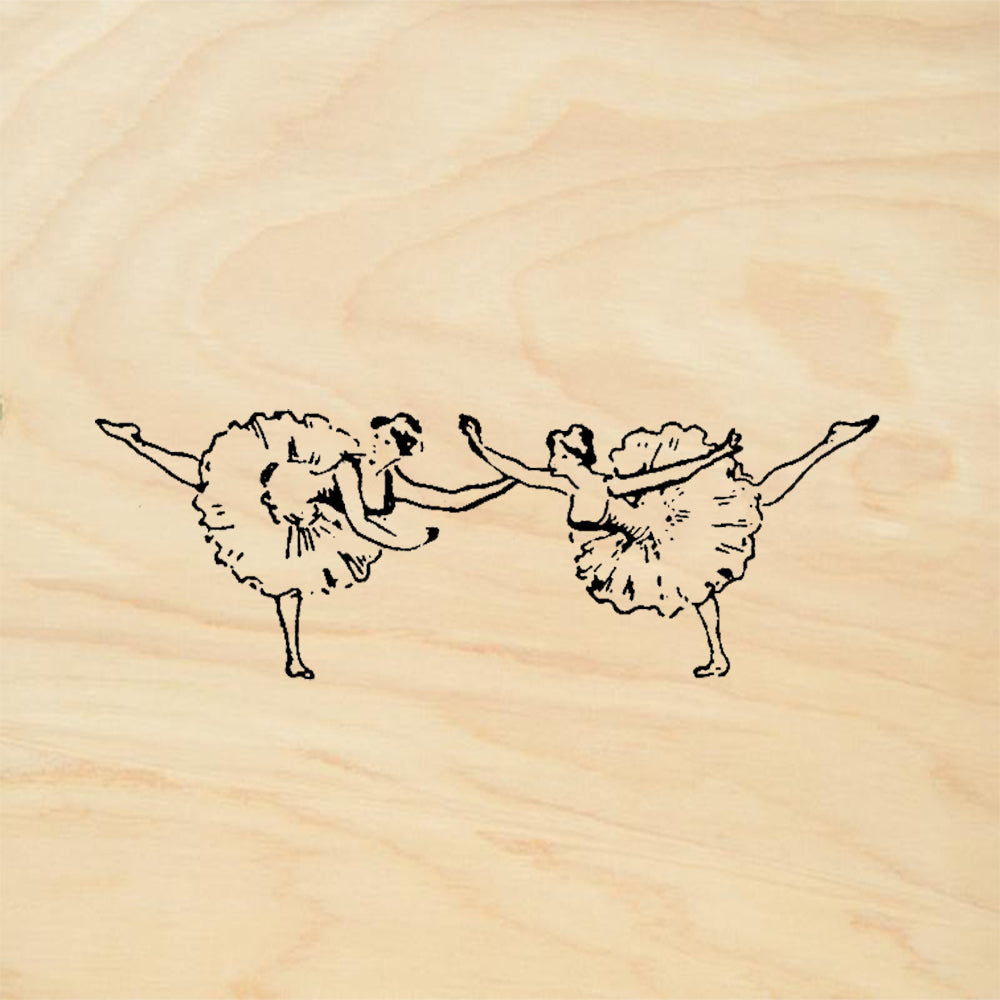StampaFe Ballerina Pas De Deux Dancing Sheep Whimsical Rubber Art Stamp