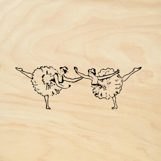 StampaFe Ballerina Pas De Deux Dancing Sheep Whimsical Rubber Art Stamp
