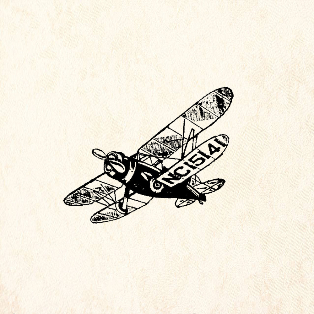 StampaFe NC15141 Biplane Rubber Art Stamp
