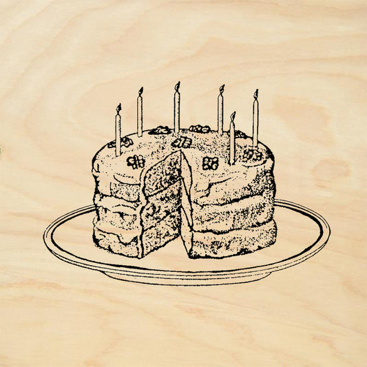StampaFe Birthday Cake Celebration Card Making Rubber Art Stamp