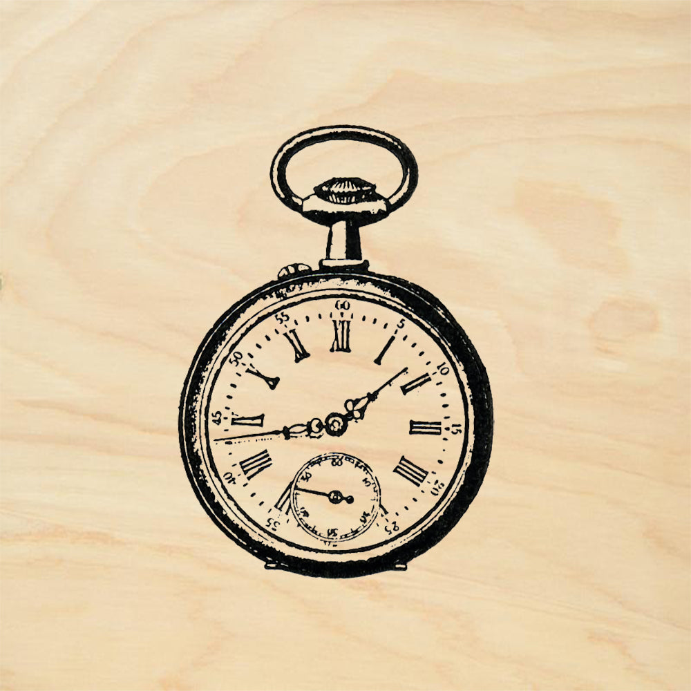 StampaFe Pocket Watch Vintage Mixed Media Rubber Art Stamp