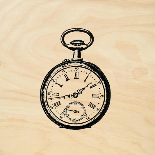 StampaFe Pocket Watch Vintage Mixed Media Rubber Art Stamp