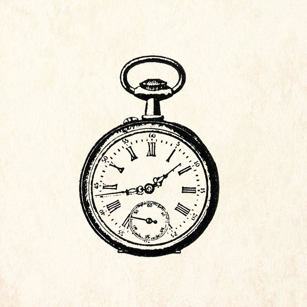 StampaFe Front View Pocket Watch Rubber Art Stamp