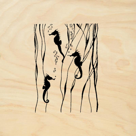 StampaFe Seahorses Ocean Nature Rubber Art Stamp