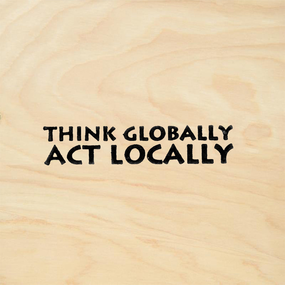 StampaFe Think Globally Act Locally Bold Text Rubber Art Stamp